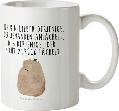 Produktbild von Mr. & Mrs. Panda Henkelbecher Murmeltier - Weiß - Geschenk, Plastikbecher, Kindertasse, Anstand, Kinderbecher, Pott, Schulkind Tasse, Kunststoffbecher, Knigge, Respekt