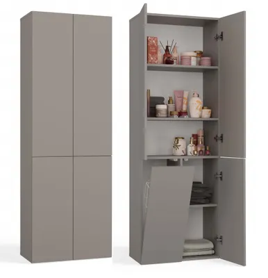 Produktbild von Koupelnová skříňka 60 cm s košem na prádlo ATSO 5 - šedá