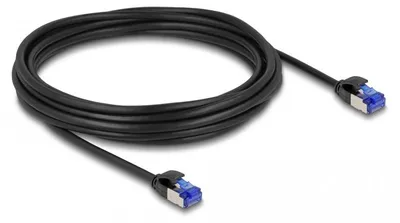 Produktbild von DELOCK RJ45 Netzwerkkabel Cat.6A S/FTP Slim 5m schwarz