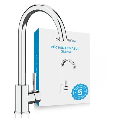Produktbild von Bächlein Küchenarmatur 360 Grad schwenkbar - in Chrom – Einhand-Spültischbatterie mit 360° schwenkbarem Auslauf, Wasserhahn für die Küche