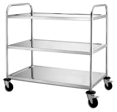 Produktbild von Edelstahl Servierwagen GST 2003, 94 x 85 x 52,6 cm, silber