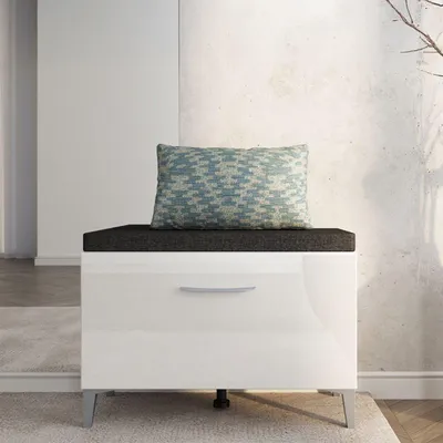 Image de Vitrocéramiqueesi - Meuble d'entrée, 75x35x53h cm Blanc, une Étagère