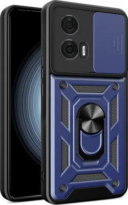 Obrázek produktu pro Pouzdro pro Motorola Edge 50 Fusion, TPU Nárazník Silikonové Pouzdro s Kroužkem Stojánek, Ochrana Kamery Modrý