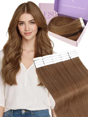 Productafbeelding van Solidchoice - Tape-in Extensions van Echt Haar 60 cm Roodbruin