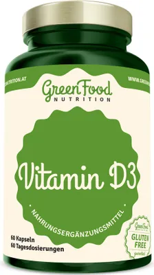 Produktbild von GreenFood Nutrition Vitamin D3 60 Kapseln