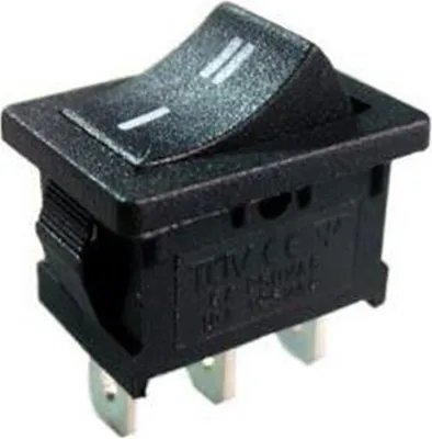 Obrázok produktu pre Vypínač kolískový 250V/6A I-II BK KCD1 (20x13mm)