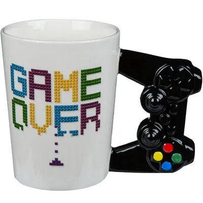 Produktbild von Kaffee Tasse mit Henkel Controller Verarbeitung Becher Game Over Gaming Fan 350 ml 22017