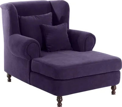 Produktbild von Max Winzer Big-Sessel inkl. 2x Zierkissen 55x55cm + 40x40cm Mareille - Velourstoff violett - Maße: 103 x 149 x 103 cm