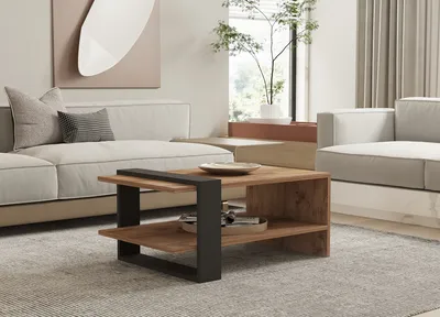 Produktbild von Skye Decor, Ova, Couchtische, Eiche, Melamin-Spanplatte, 80 x 35 x 55 cm