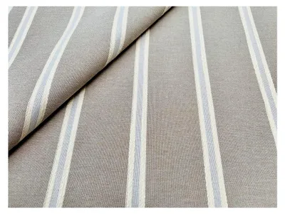 Produktbild von Stoff in Leinenoptik mit Jacquard-Streifen für Heimdekoration und Polsterung – 140 cm breit (Meterware) (Beige)