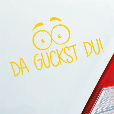 Produktbild von Auto Aufkleber Da guckst du! Augen wundern 19,4x10 cm Gelb Sticker Heckscheibenaufkleber