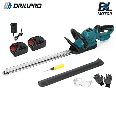 Produktbild von Drillpro Akku Heckenschere 50cm 180° drehbarer Kopf 1000W Brushless Motor 3000 U/min Strauchschneider, mit 2 Akkus