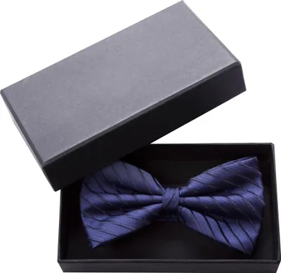 Produktbild von Fabio Farini - 1 Stück Blaue Herren Fliegen - Männer Querbinder Vorgebunden Bowtie Streifen-Dunkelblau-Morning Glory/Schwarz