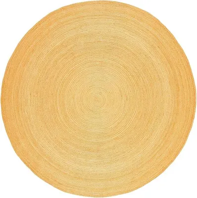 Produktbild von Teppich Rund 300 cm - Runder Jute Teppich Natur Boho Ethno Muster – Handgefertigt & Modern – 100% Naturfaser – Wohnzimmer, Schlafzimmer, Küche, Flur, Outdoor – Beige