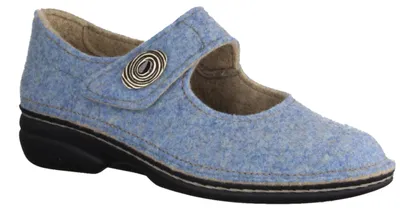 Produktbild von FINN COMFORT Ramsau Damen Hausschuhe blau Doublefilz - Größe: 37
