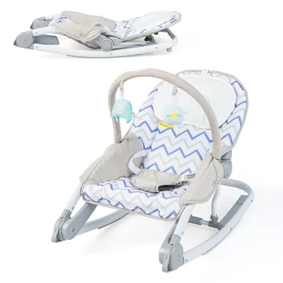 Produktbild von GOPLUS 2 in 1 Babywippe, Babyschaukel klappbar abnehmbar mit 3-stufig verstellbarer Rückenlehne, Babywiege 0-6 Monaten