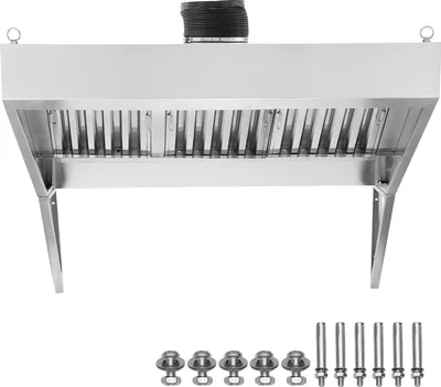 Image de Hotte d'aspiration commerciale SucceBuy, 7 pieds pour Food Truck. 201 Acier inoxydable. 3 filtres amovibles. Résistant à la rouille. Idéal pour cuisine/restaurant