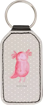 Produktbild von Mr. & Mrs. Panda schlüssel anhänger Axolotl Glücklich - Grau Pastell - Geschenk, Taschenanhänger, gut Gelaunt, Schlüsselanhänger Mit Spruch, für, Lebensfroh, Lurch