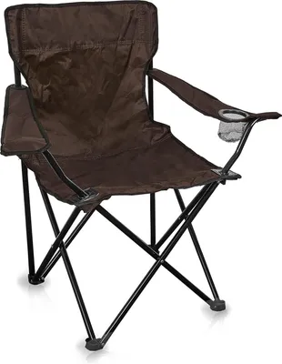 Produktbild von Aga Klappstuhl MR2001 – Campingstuhl & Angelstuhl mit Getränkehalter & Tragetasche, bis 120 kg Braun Faltbar Stuhl, Gartenstuhl