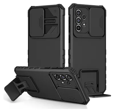 Immagine prodotto di Custodia per Samsung Galaxy A33 5G a doppio strato robusta, protezione militare con kickstand e protezione fotocamera scorrevole nero