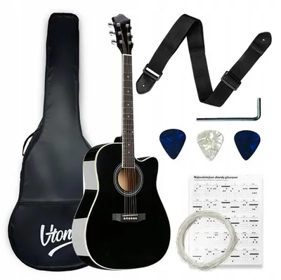 Productafbeelding van V-TONE AG TWO BK 4/4 Akoestische Gitaar, Zwart