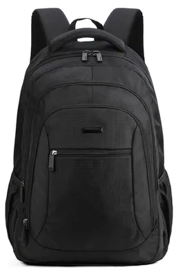 Image de Sac à dos unisexe Aoking, noir, en polyester, avec fermeture éclair, dimensions : 35 x 16 x 50 cm