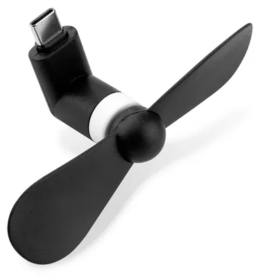 Image de CELLONIC Mini ventilateur USB-C couleur noir pour téléphone portable, tablette, ordinateur portable ou batterie externe avec fonction OTG On-The-Go - faible consommation d'énergie pour smartphone