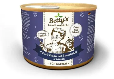 Produktbild von Bettys Landhausküche Huhn & Fasan mit Borretschöl & Taurin 200 g - 6 Stück