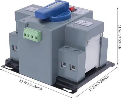Obrázok produktu pre Automatický prepínač ATS GCQ2-63/2 – 2-polohový, 63 A – 400 V striedavého prúdu – IP63 – automatický/ručný – doba prepnutia ≤ 2 s – montáž na stenu – modrý