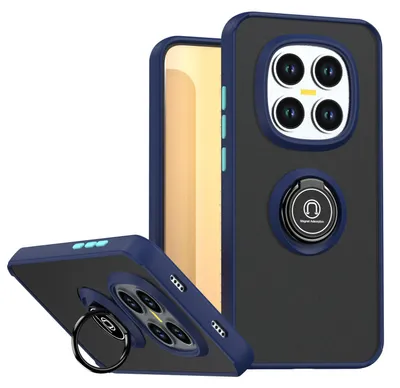 Image de Coque pour Xiaomi Redmi Note 15 Pro+ en TPU mat translucide, résistante aux chocs, avec anneau et support, bleu