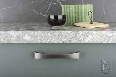 Image de Poignée de meuble Andrea 96 nickel foncé mat + vis