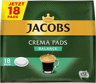 Produktbild von Jacobs Crema Pads Balance | 18 Senseo kompatible Pads 118 g