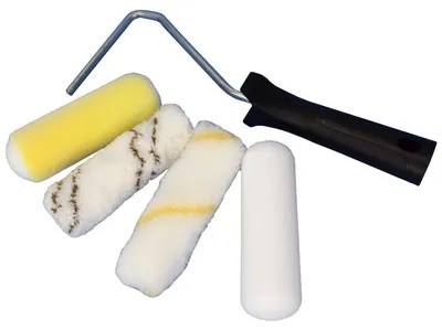 Produktbild von Universal Roller Set 5tlg. Malerbedarf 4 Walzen mit 6mm Steckbügel
