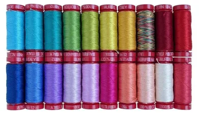 Baumwollgarn 12 wt, 20 Spulen à 54 Yards, sortierte Farben, für Nähen & Quilten