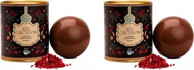 Produktbild von 2x Schokoladenkugel mit gefriergetrockneten Himbeeren 45g - Schronisko Bukowina