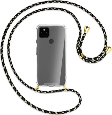 Produktbild von Handykette Backcover-Schutzhülle mit Band (Metall goldfarben) für Google Pixel 4a 5G - camouflage