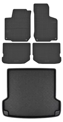 Produktbild von Gummimatten + Kofferraumwanne für Skoda Octavia I 1996-2004 (Kombi) – Schwarz, passgenau – Wielganizator