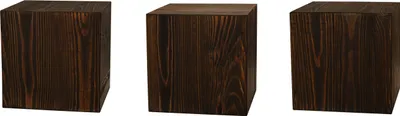 Produktbild von Holzsäule 20x20x20cm Satz von Drei, Blumensäule, Dekosäule, Bodenwindlicht-Ständer, Baumstamm Deko, Holzblock-Optik Säule, Natürliche Holzoptik