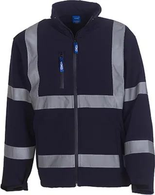 Produktbild von YOKO HVK09 | High Visibility 2 Bands & Braces Softshell Jacket - Farbe: Navy - Größe: M