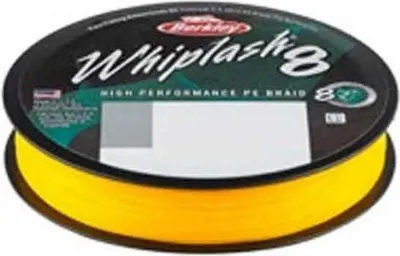 Produktbild von Berkley WHIPLASH 8 - 150m geflochtene Angelschnur, Durchmesser/Tragkraft:0.06mm / 10.7kg, Farbe:Yellow