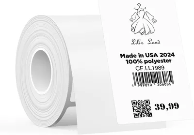 Produktbild von Etikettenband T50M Pro, 50 mm x 80 mm, Schwarz auf Weiß, für Beschriftungen