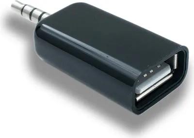 Produktbild von SYSTEM-S Audio USB Adapter 3,5 mm Klinke Stecker zu USB Buchse AUX Kabel in Schwarz