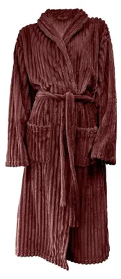 Image de Peignoir en polaire doux, couleur bordeaux, taille XL