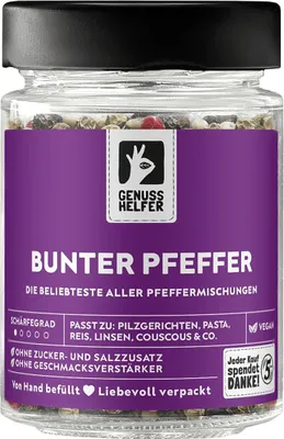 Produktbild von Bunter Pfeffer, ganz, 90g im Glas