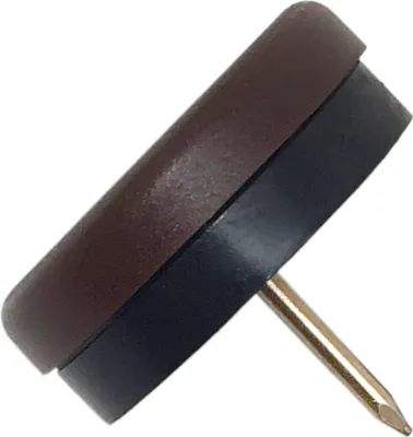 Produktbild von Adsamm® | 16 x Kunststoffgleiter mit Puffer und Nagel | Ø 30 mm | Braun | rund | Möbelgleiter mit Dämpfer und Stift in von Adsamm®