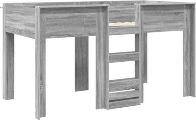 Image de vidaXL Lit superposé pour enfants Gris Sonoma 100 x 200 cm Bois composite