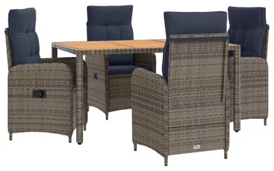 Productafbeelding van vidaXL Buitenmeubelset, 5 stuks, PE-vlechtwerk en gepoedercoat staal