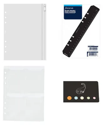 Nachfüllpackung für A5-Organizer, Kartenhalter, Lineal, Tasche, Index