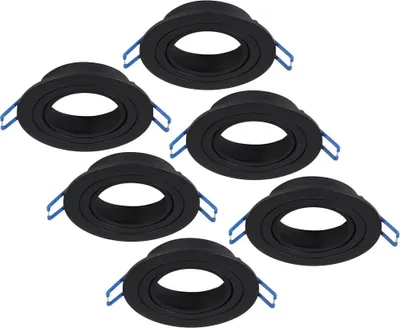 Produktbild von hoftronic LED Einbaustrahler 6er Set GU10 schwenkbar Schwarz IP20
