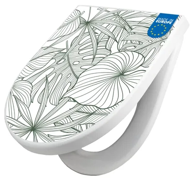 Produktbild von WC Sitz mit Absenkautomatik D Form Motiv Monstera 2 [TDW3 13051]